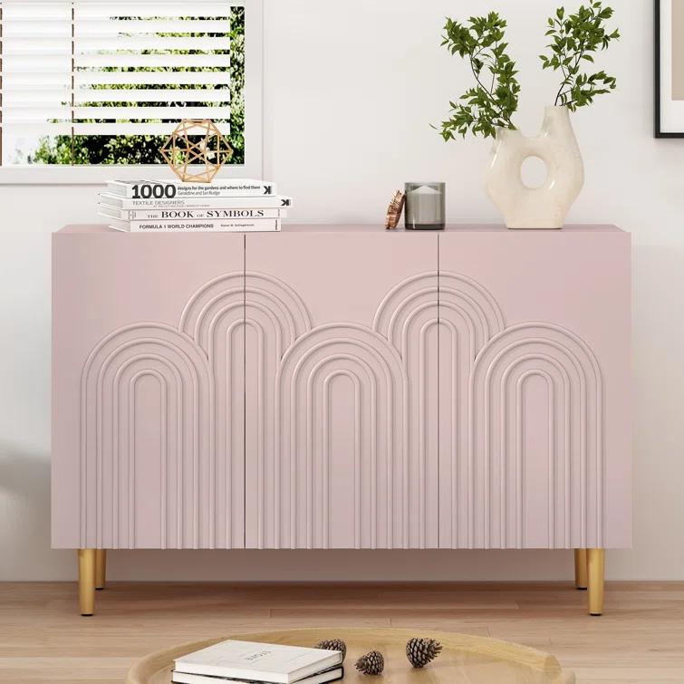 Mercer41 Sirgio 47.2'' Sideboard Buffet Cabinet with 3 Doors for Kitchen, Hallway, Living Room