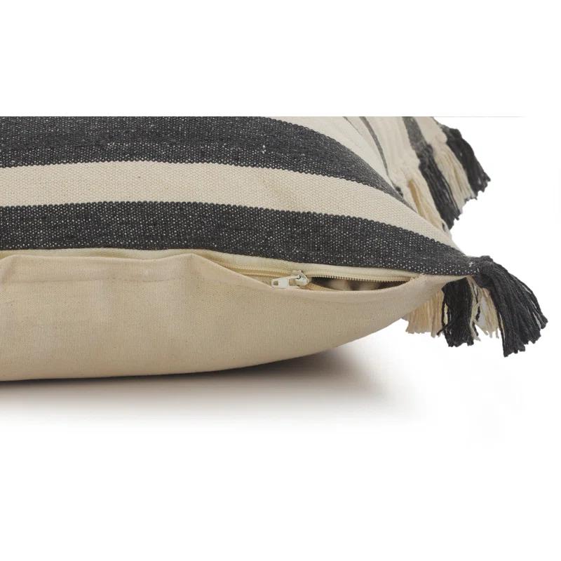Rajani Home Roznick Fringed Cotton Throw Pillow