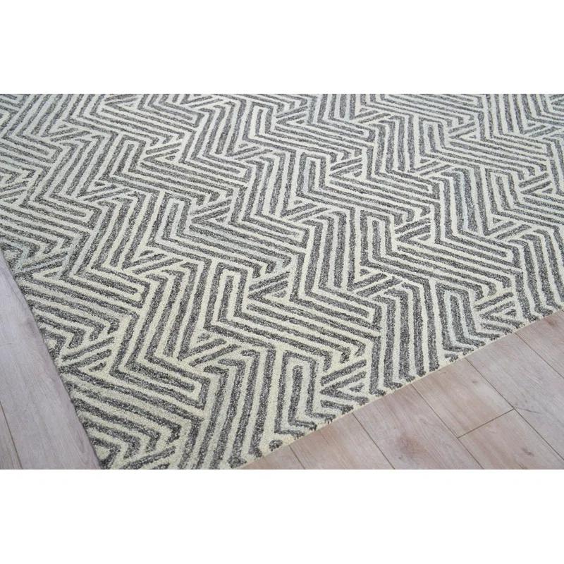 EXQUISITE RUGS Exquisite Rugs Naturals Handmade Hand-Tufted New Zealand Wool On Canvas Gray/Ivory Area Rug