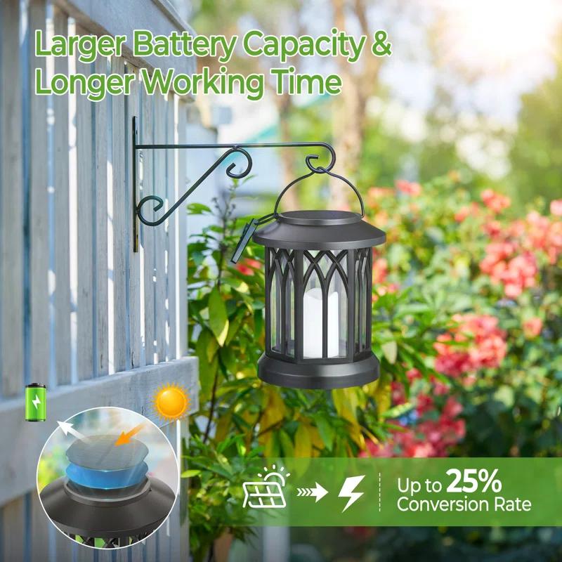 KOOPER Solar Lantern Outdoor Lights, Upgraded Flickering Candle Solar Lanterns Lights Outdoor Waterproof, Hanging Outdoor Solar Lanterns Lights, Solar Powered Lanterns For Yard Garden Decor (Set of 2)