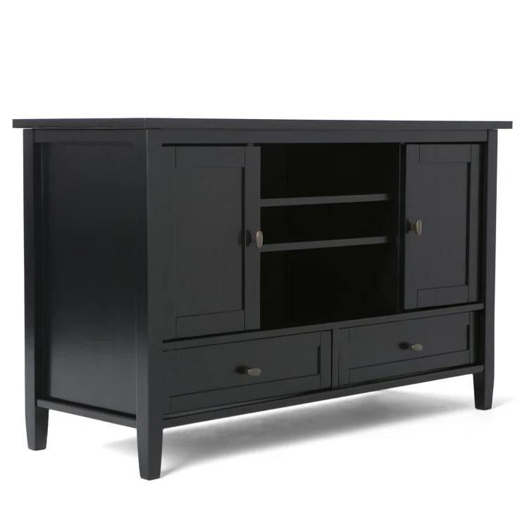 Simpli Home Warm Shaker 47"W Solid Wood TV Stand for TVs up to 55" with 2 Storage Cabinets and 2 Drawers