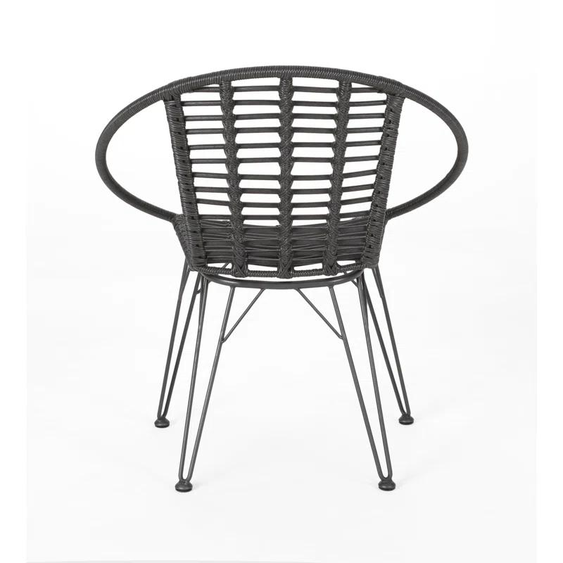 George Oliver Durham Polyethylene (PE) Wicker Wicker Outdoor Dining Side Chair (Set of 2)