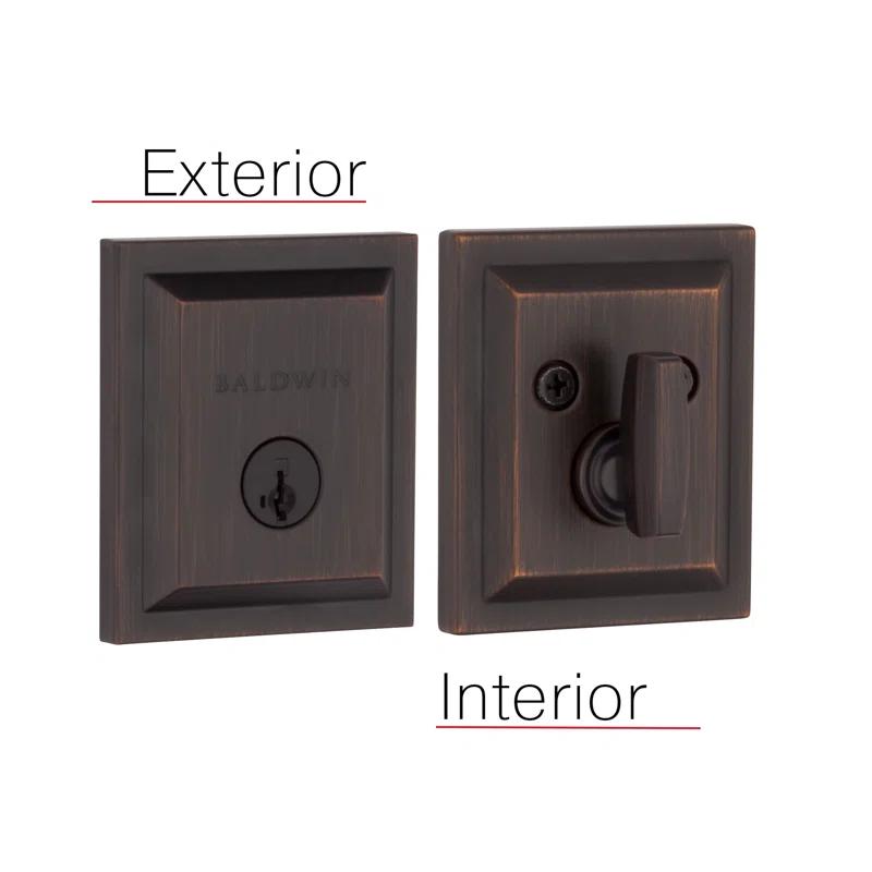 Baldwin 380SLB11PSMTCPRCAL Torrey Pines 380 Rectangular Low Profile Single Cylinder Deadbolt with SmartKey