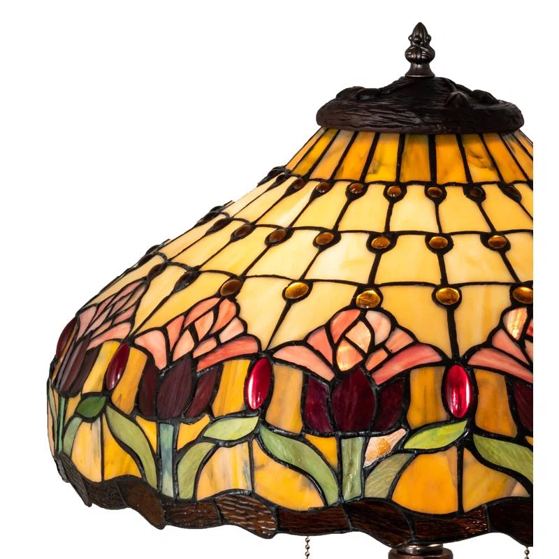 Meyda Tiffany & Stained Glass Metal Table Lamp
