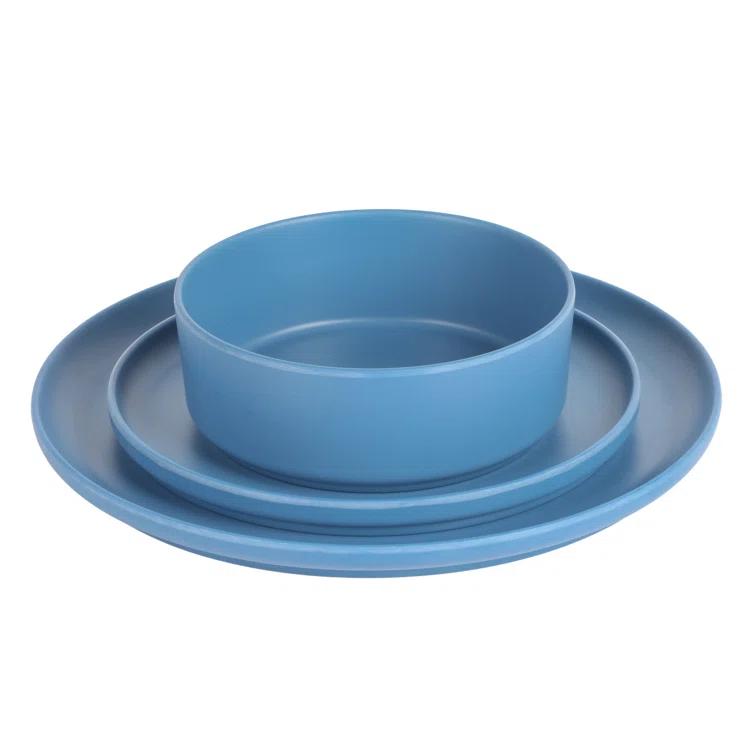 Gibson Home Canyon Crest 12-Piece Stackable Matte Melamine Dinnerware Set