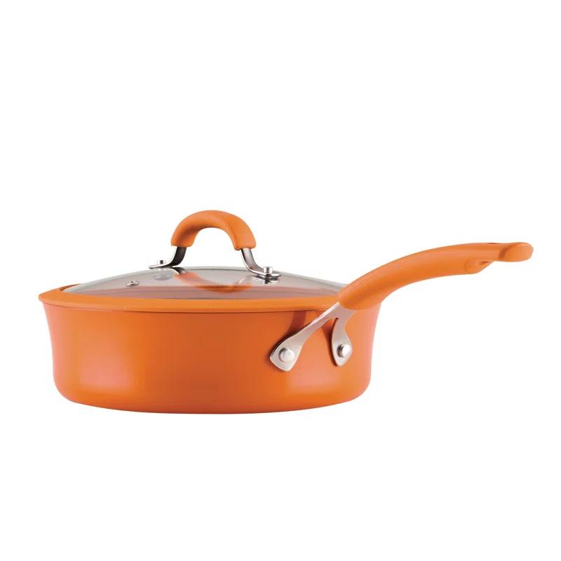 Rachael Ray Rachael Ray Cook & Create Nonstick Saute Pan With Lid, 3 Quart, Orange