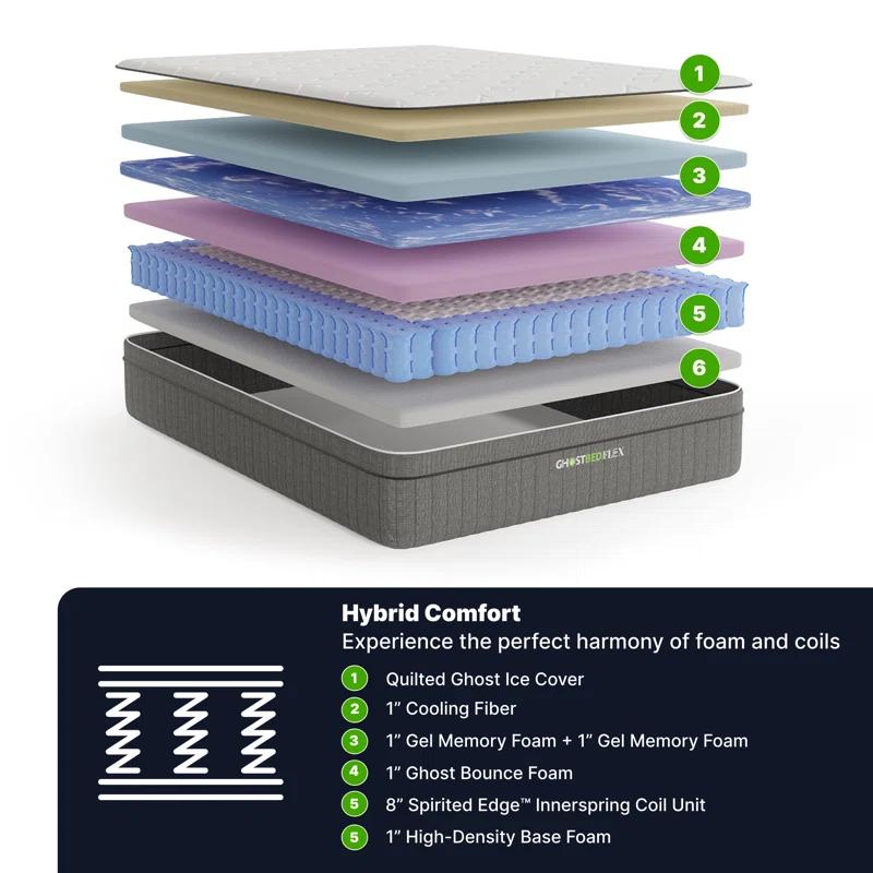 GhostBed Flex 13" Medium Hybrid Mattress