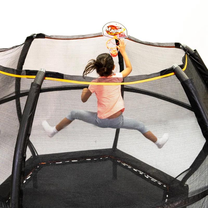 Jumpking 7" Hexagon Backyard Trampoline with Safety Enclosure Above Ground | Wayfair