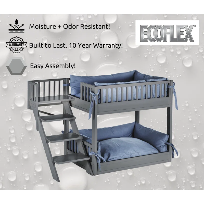 New Age Pet ECOFLEX Dog Bunk Bed with Removable Cushions