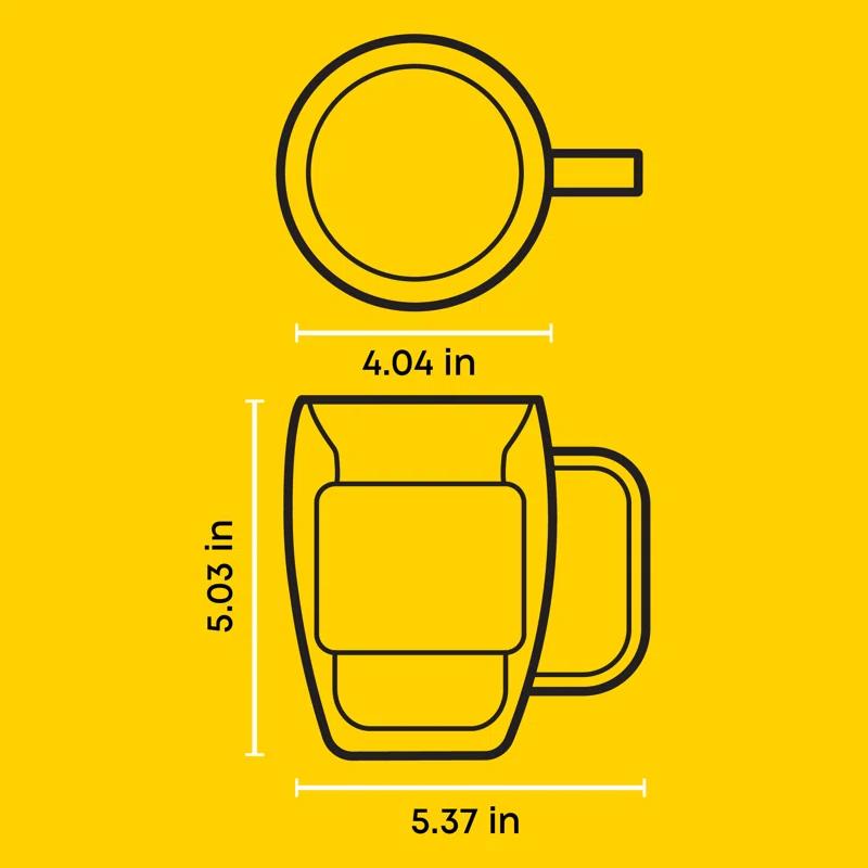 JoyJolt JoyJolt Cadus Double Wall Coffee Tea Glasses, 16oz (Set of 2)