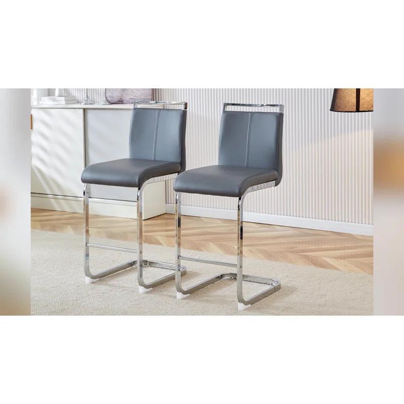 Ivy Bronx Mikale Upholstered Counter Stool with Metal Frame