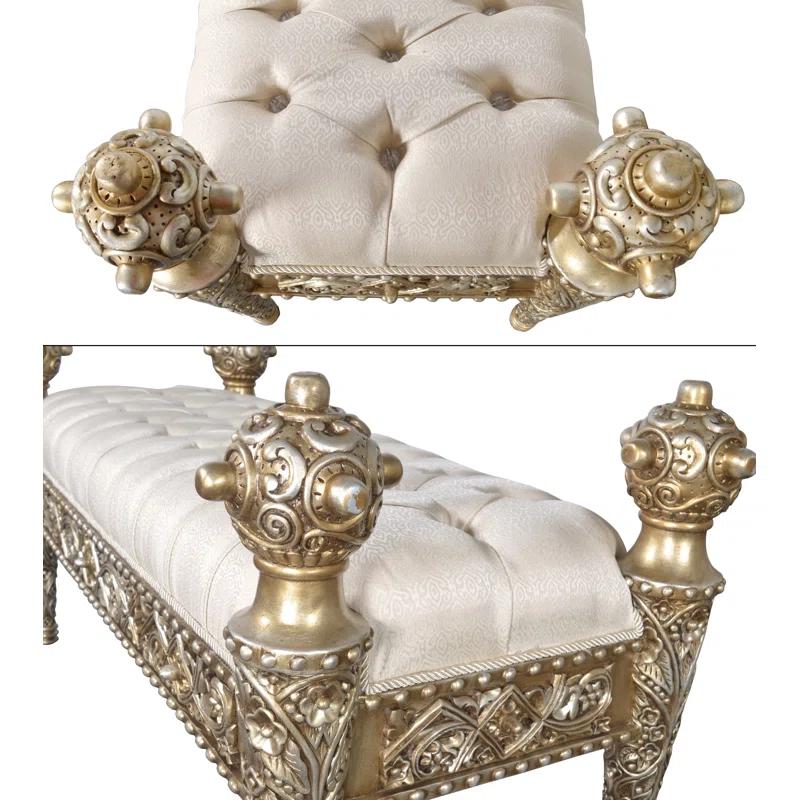 AFD Home Linen Blend Upholstered Bench