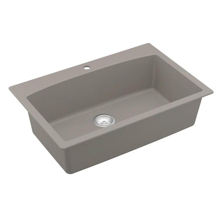 Karran Karran Drop-in Quartz Composite 33'' X 22'' 1-Hole Single Bowl Kitchen Sink QT-712-CN