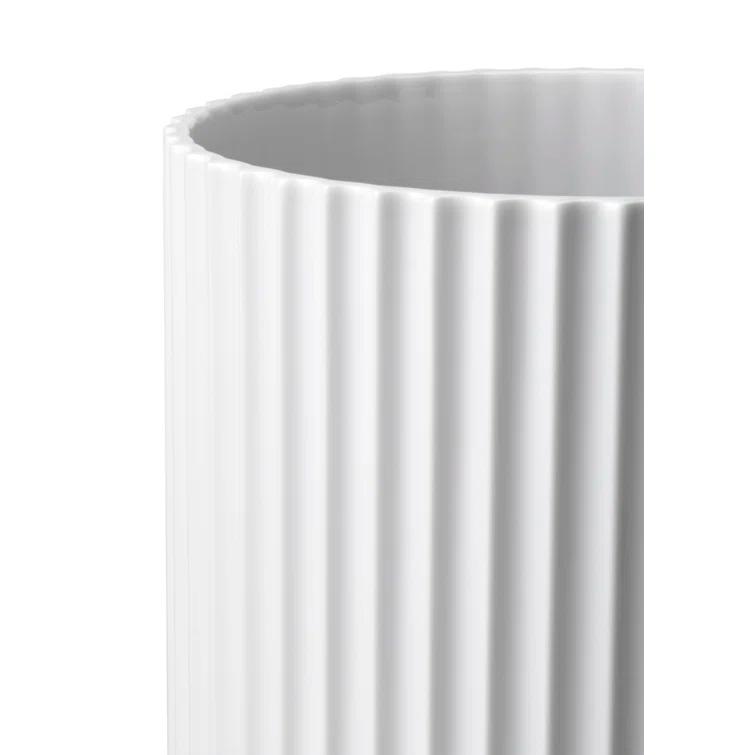White Fluted Porcelain Decorative Table Vase