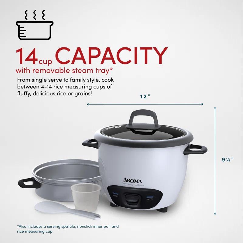 Aroma Aroma 14-Cup Pot Style Rice Cooker and Food Steamer Set