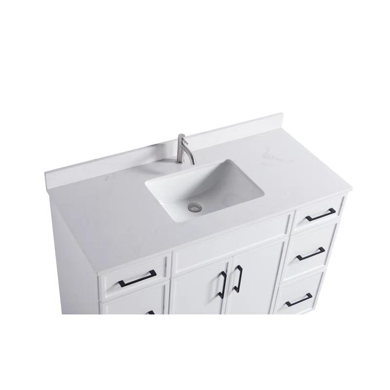 Freestanding Vanity with Sink 2 Doors + 6 Drawers - 48"