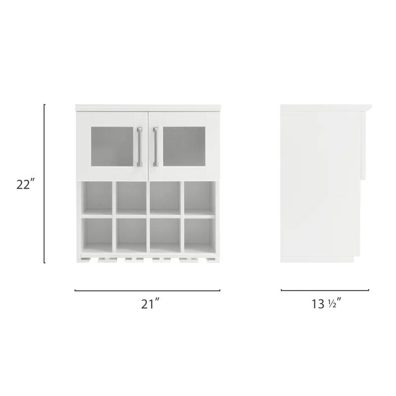 NewAge Products 8 Bottle Wall Mounted Wine Bottle & Glass Rack