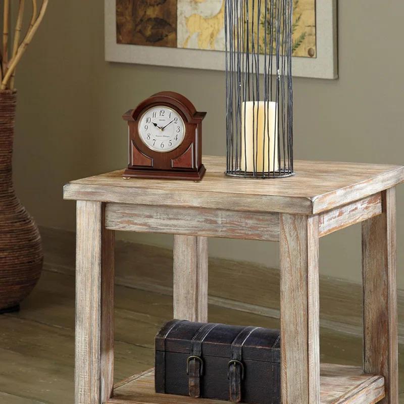 Seiko Sayo American Traditional Analog Wood Quartz Movement / Crystal Tabletop Clock in Brown