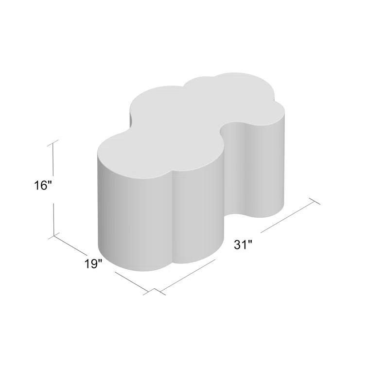 Statements by J Kate Coffee Table with Cloud-Shaped Freeform Design – Modern Accent Table