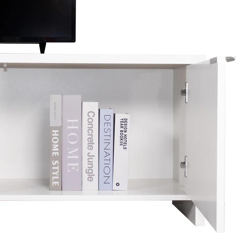 Ebern Designs TV Stand Large Media Console with Cable Management for 65, 75 Inch Media Storage Gaming Living Room Entertainment Center Modern Wooden Television Cabinet & Reviews | Wayfair