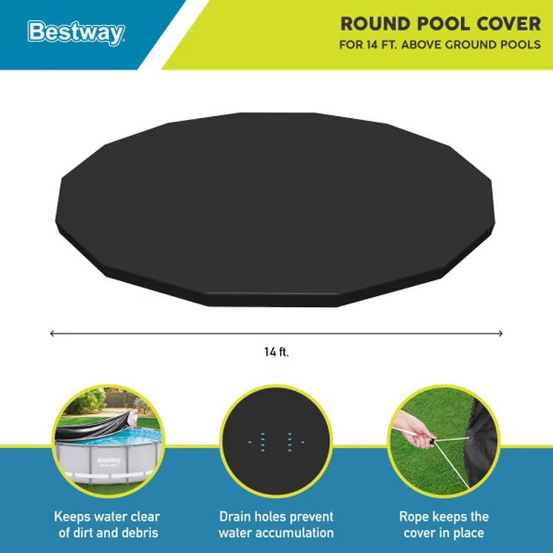 Bestway Bestway Flowclear Round 14' Pool Cover for Above Ground Frame Pools (Cover Only)