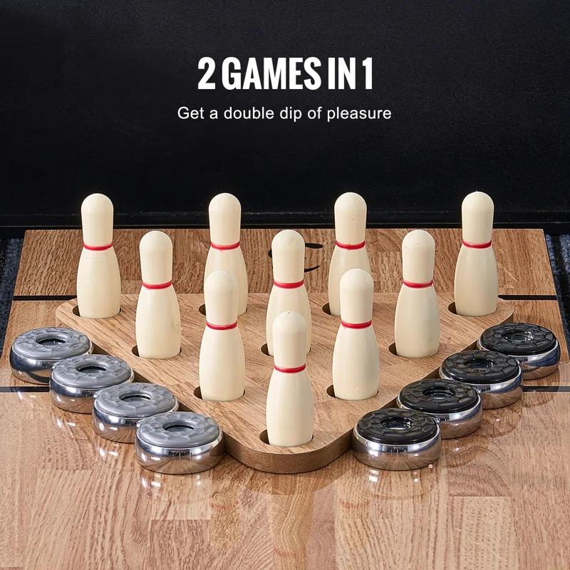 VEVOR Shuffleboard Table 2 in 1 Shuffleboard and Bowling Combo Game Set