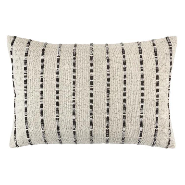 Saro Coralee Collection Striped Cotton Throw Pillow