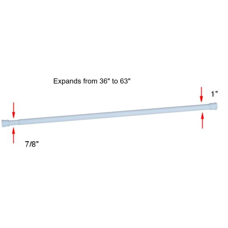 Design House Classic Adjustable Straight Tension Shower Curtain Rod for Bathroom