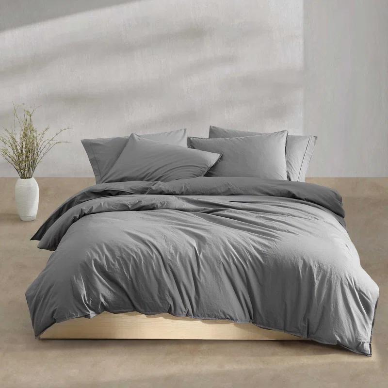 Calvin Klein Calvin Klein Washed Percale Cotton Solid Comforter Set