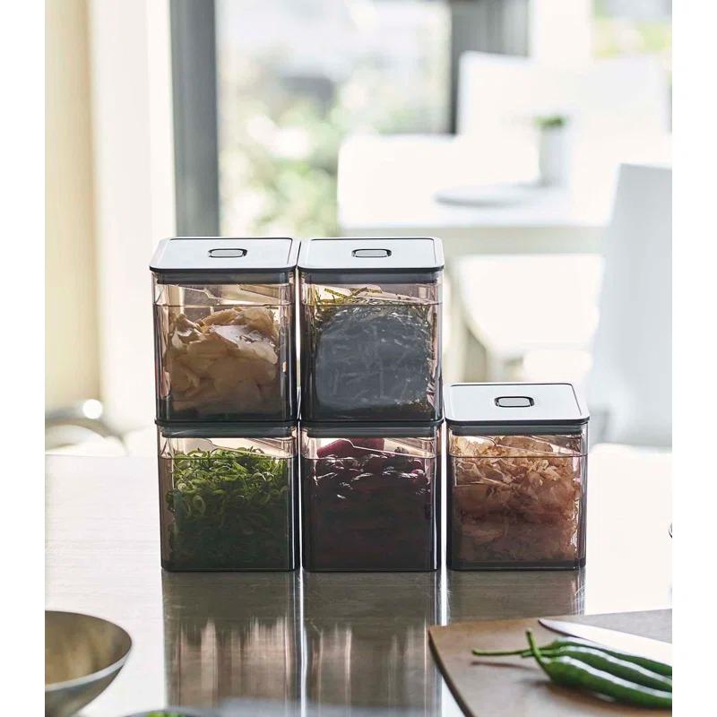 Yamazaki Home Tower Yamazaki Home Airtight Food Storage Container With Lid Square Spice Or Vegetable Holder