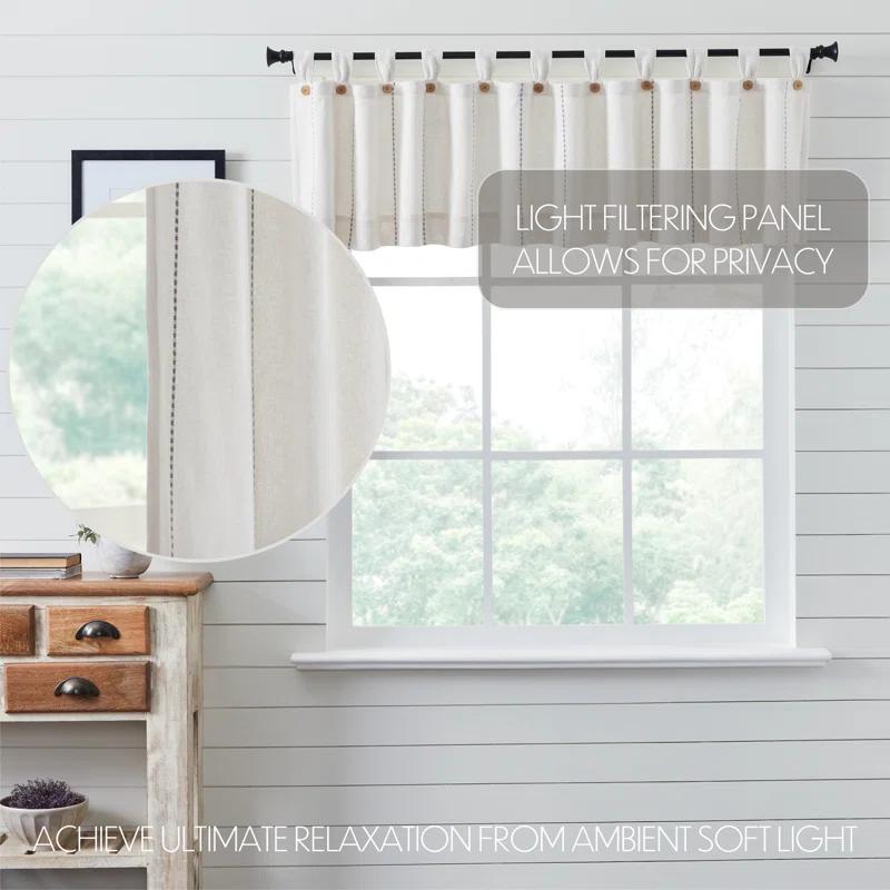 Gracie Oaks Cumberledge Stitched Burlap Tailored Window Valance
