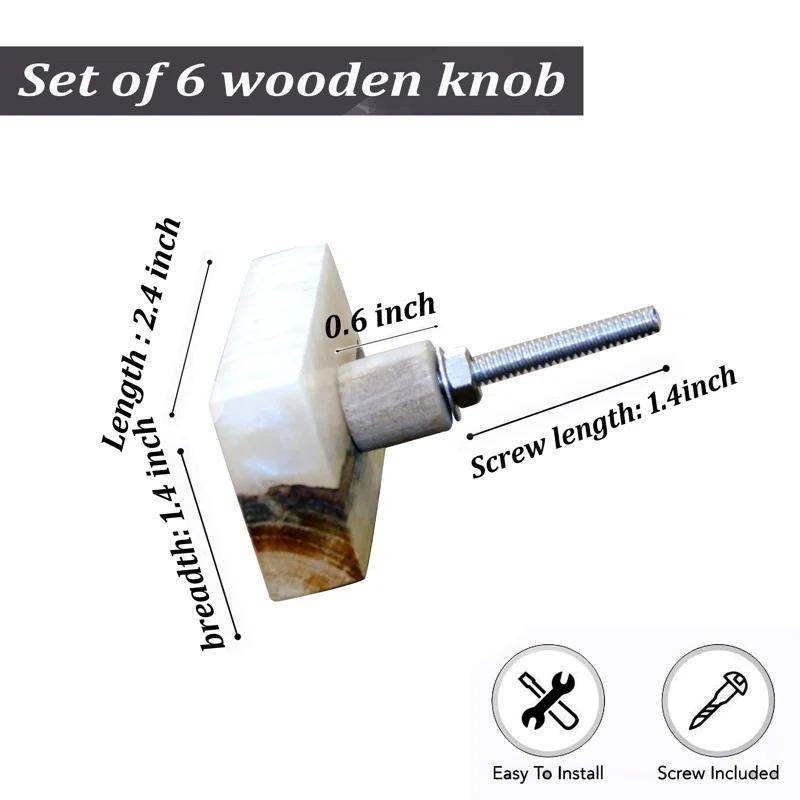 Perilla Home Aspen 2 1/8" Length Rectangle Knob Multipack (Set of 6)