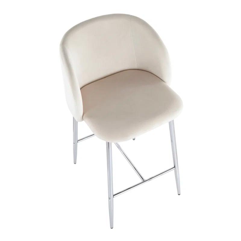 LumiSource Upholstered Counter Stool with Metal Frame