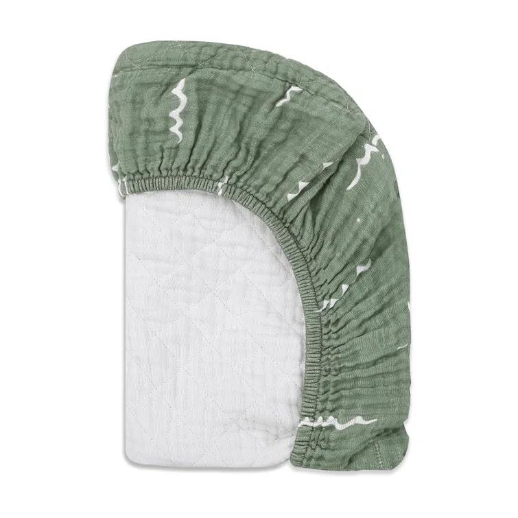 Ocean Waves Quilted Muslin Changing Pad Cover