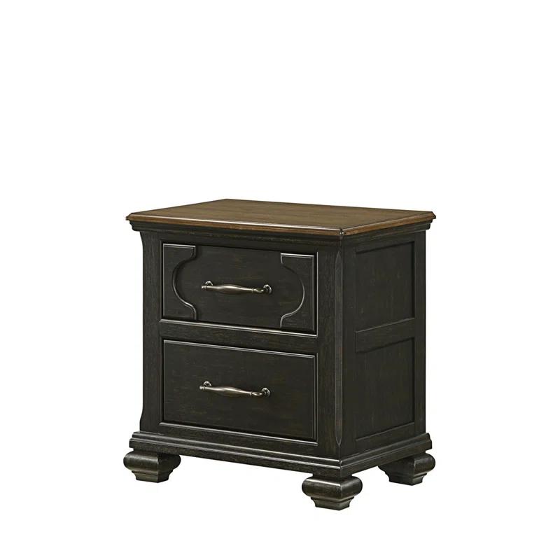 Canora Grey Traditional 2-Drawer Nightstand With Metal Knobs, Modern Night Stand