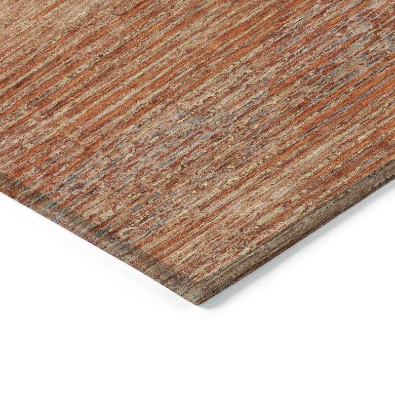 Machine Washable Indoor/Outdoor Christain ACN1266 Copper Rug