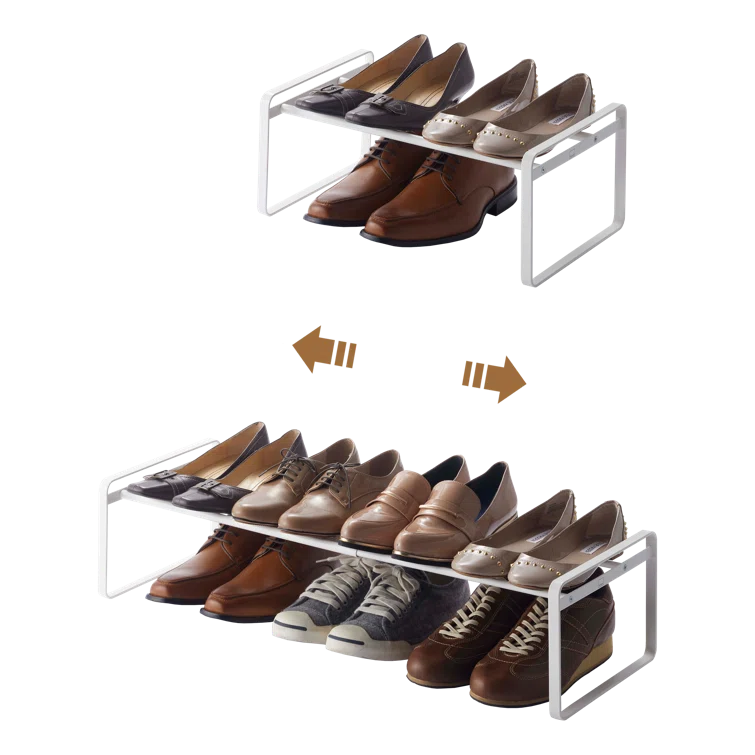 Yamazaki Home Adjustable Shoe Rack, Spacesaving Storage Solution, Steel, Expandable, Stackable