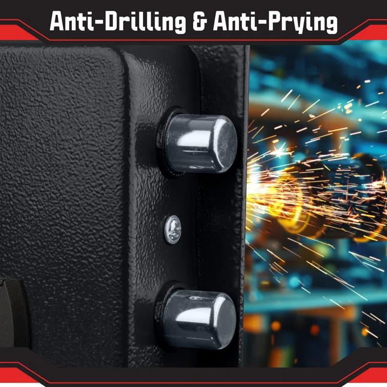 Stalwart Stalwart Electronic Safe - Digital Biometric Fingerprint Lock Box with 2 Override Keys