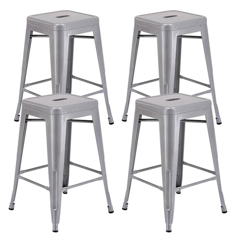 Williston Forge Kohki 24" Counter Stool Metal Bar Stools Counter Height Barstools Backless Indoor/Outdoor Bar Stools Kitchen Counter Stools Chairs(Set of 4)