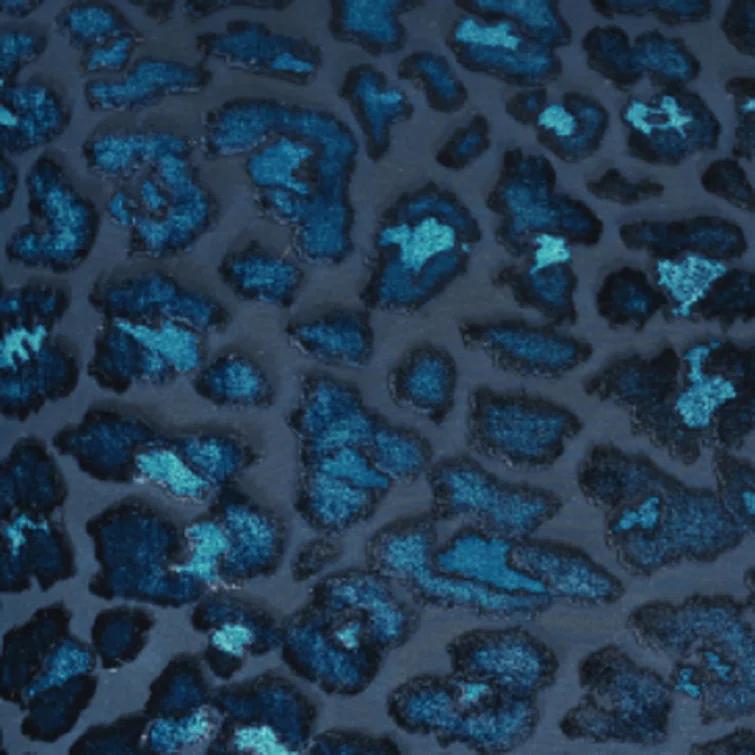 Kevin O'Brien Studio Leopard Animal Print Silk/Rayon/Velvet Reversible Throw Pillow