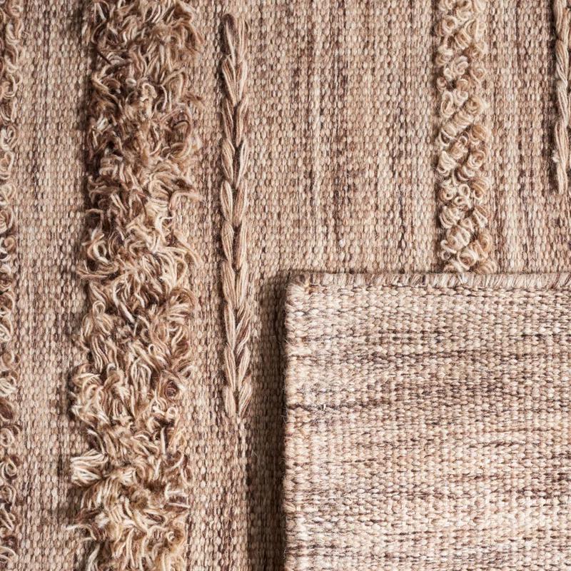 Hartzler Hand-Woven Flatweave Wool/Cotton Brown/Beige Area Rug