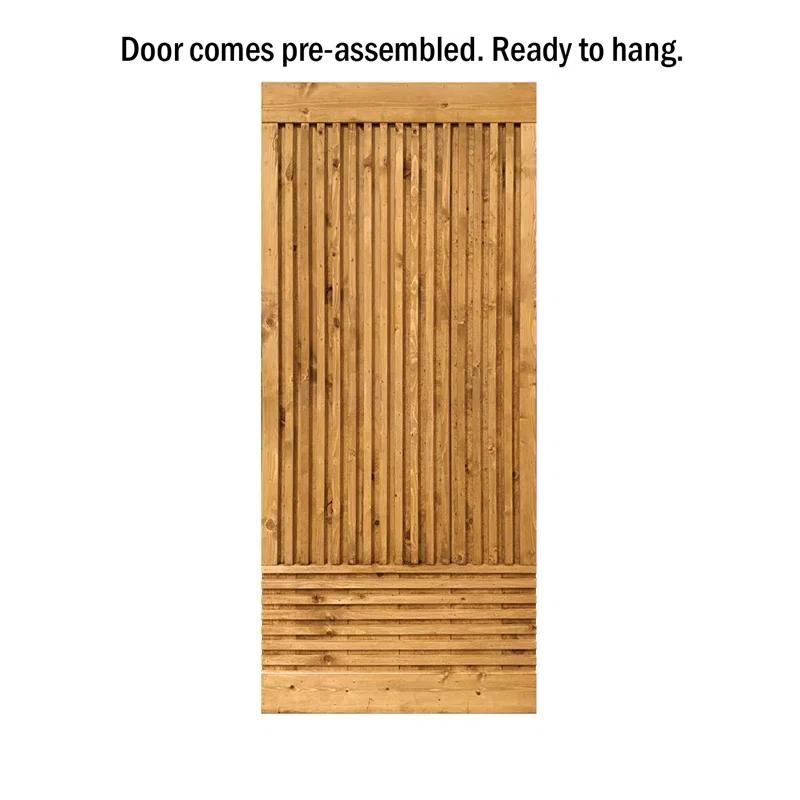 Calhome 84'' Solid Wood Paneled Painted without Installation Hardware Kit Barn Door