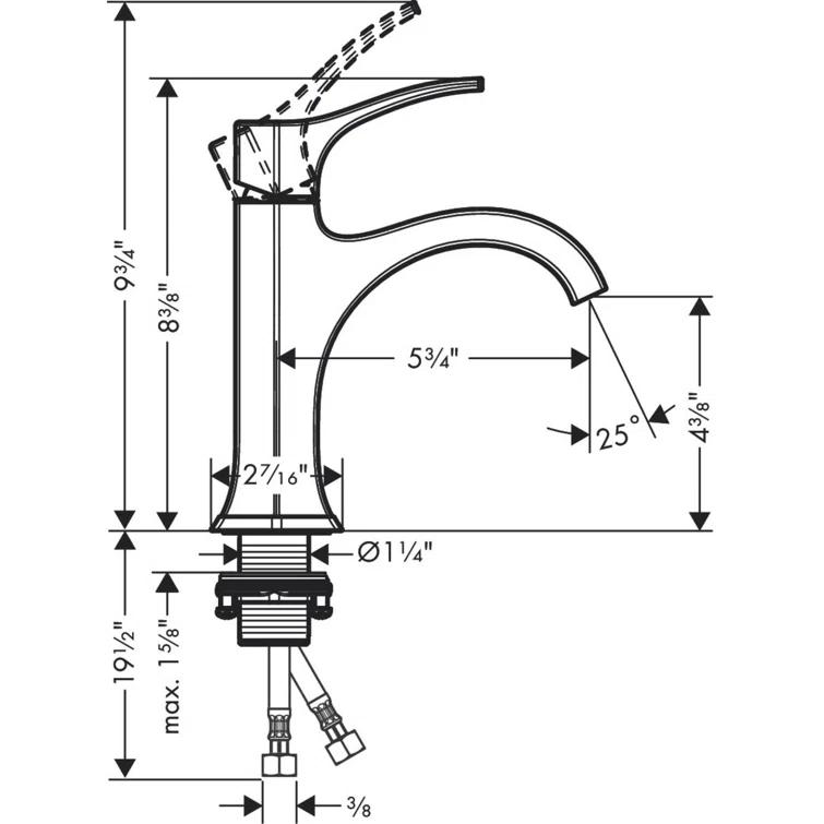 Hansgrohe Locarno Single Hole Bathroom Faucet with Drain Assembly 04810820