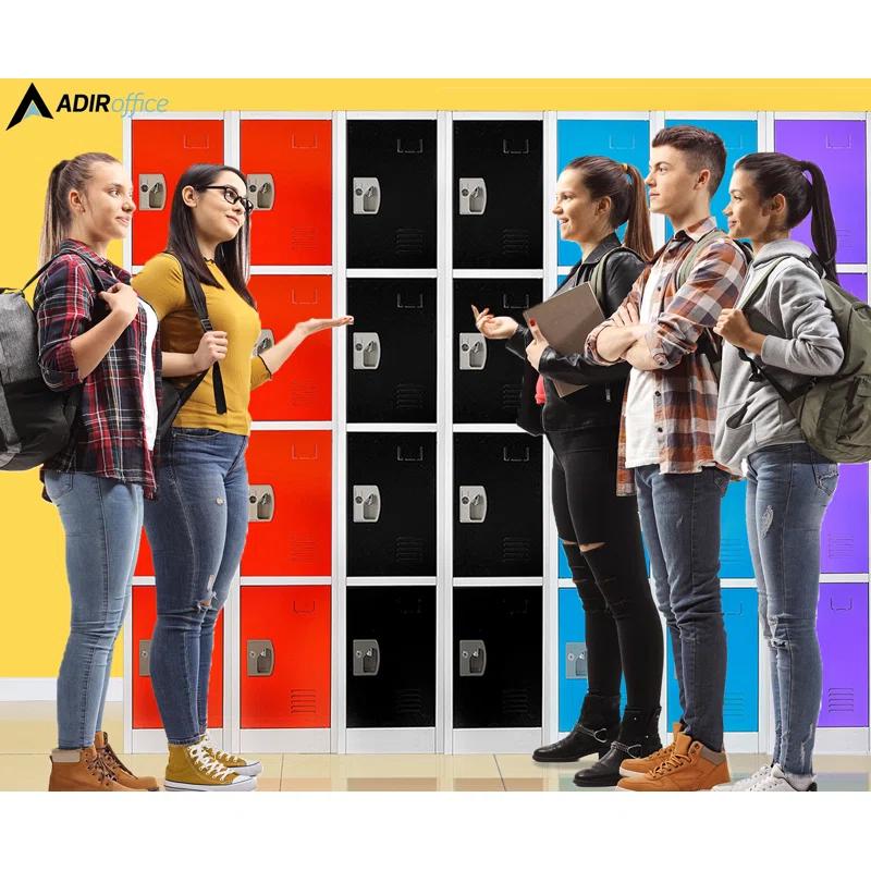 AdirOffice 12'' Wide Steel 4-Tier School and Gym Locker