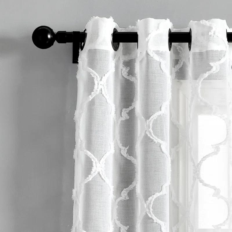 Lush Decor Avon Trellis Sheer Trellis Sheer Curtain Panels (Set of 2)