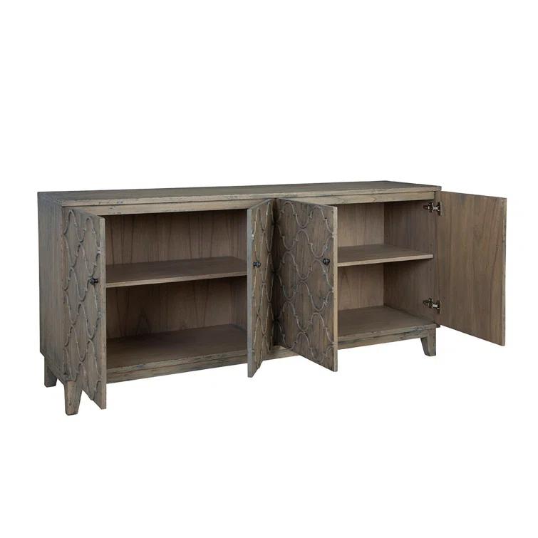 Pearl 74" Distressed Brownish-Grey Oak Sideboard
