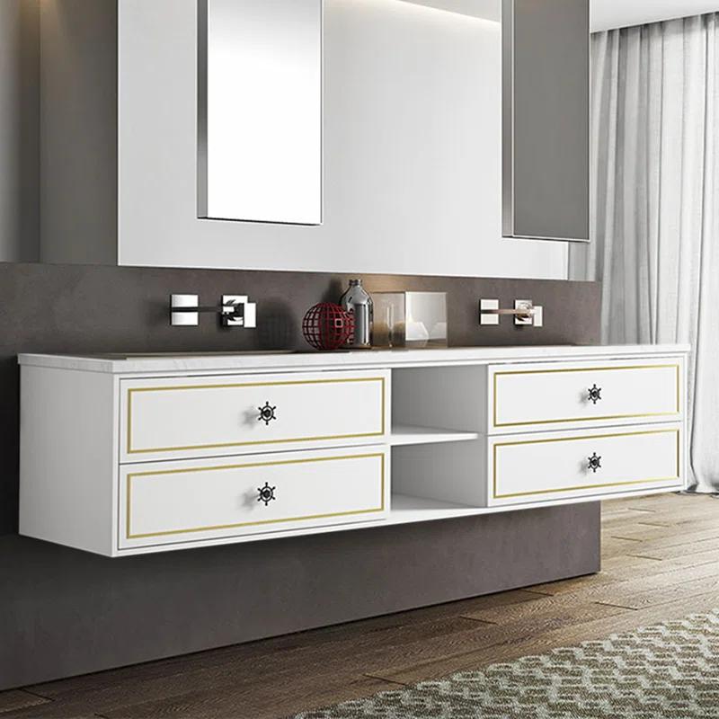 AMANI Eleen 96 In. W X 23 In. D X 22 In. H Bath Vanity Cabinet Without Top