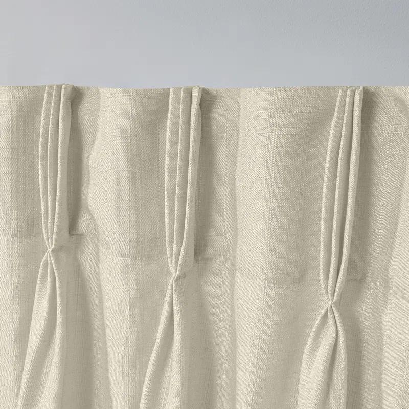 Amalgamated Textiles Loha Synthetic Solid Color Semi-Sheer Pinch Pleat Curtain Panels