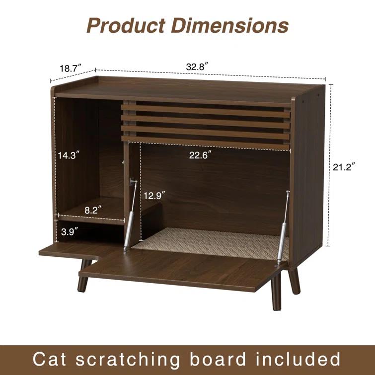 Archie & Oscar™ Cat Litter Box Enclosure With Cat Scratch Pad