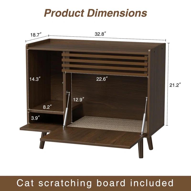 Archie & Oscar™ Cat Litter Box Enclosure With Cat Scratch Pad
